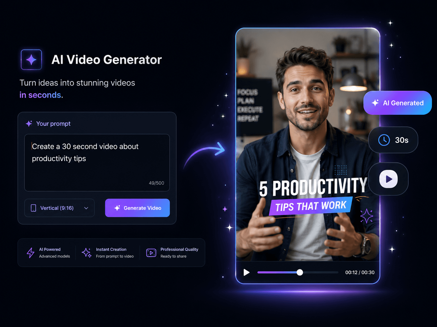 AI video tool producing daily content for a solo creator