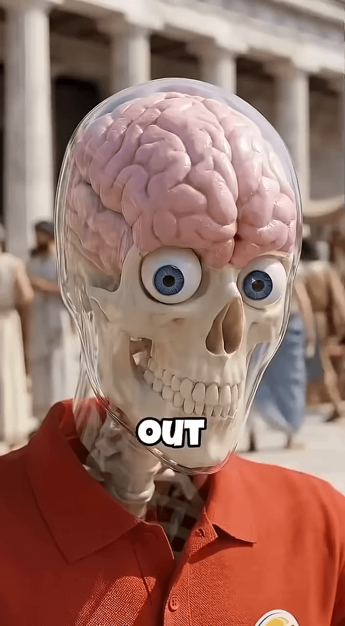 Skeleton with a brain, ancient Greece